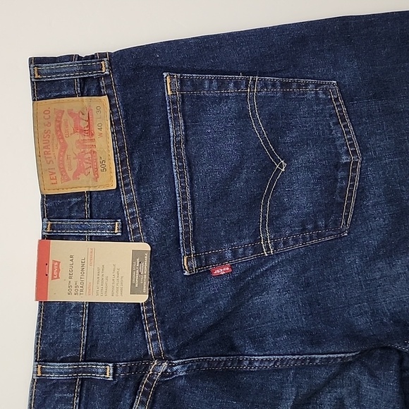 Levi's 505 Men's Denim Regular Original Style Blue Jeans Men's Size 40 X 30 - Picture 9 of 16